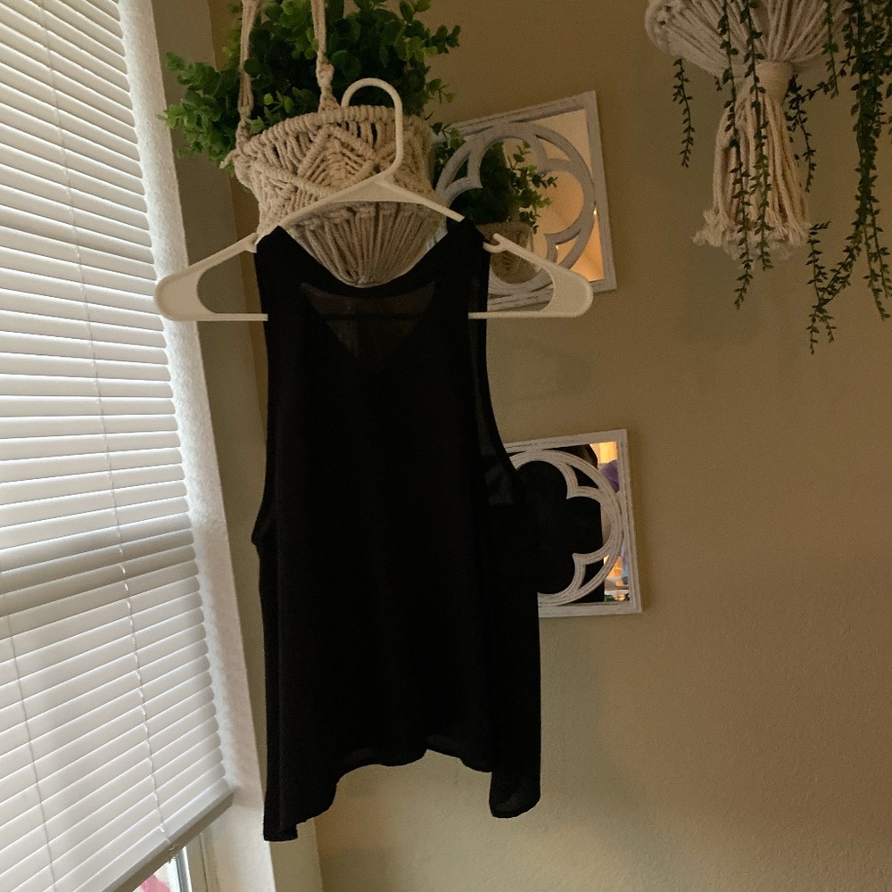 Black See Through Tank Top.